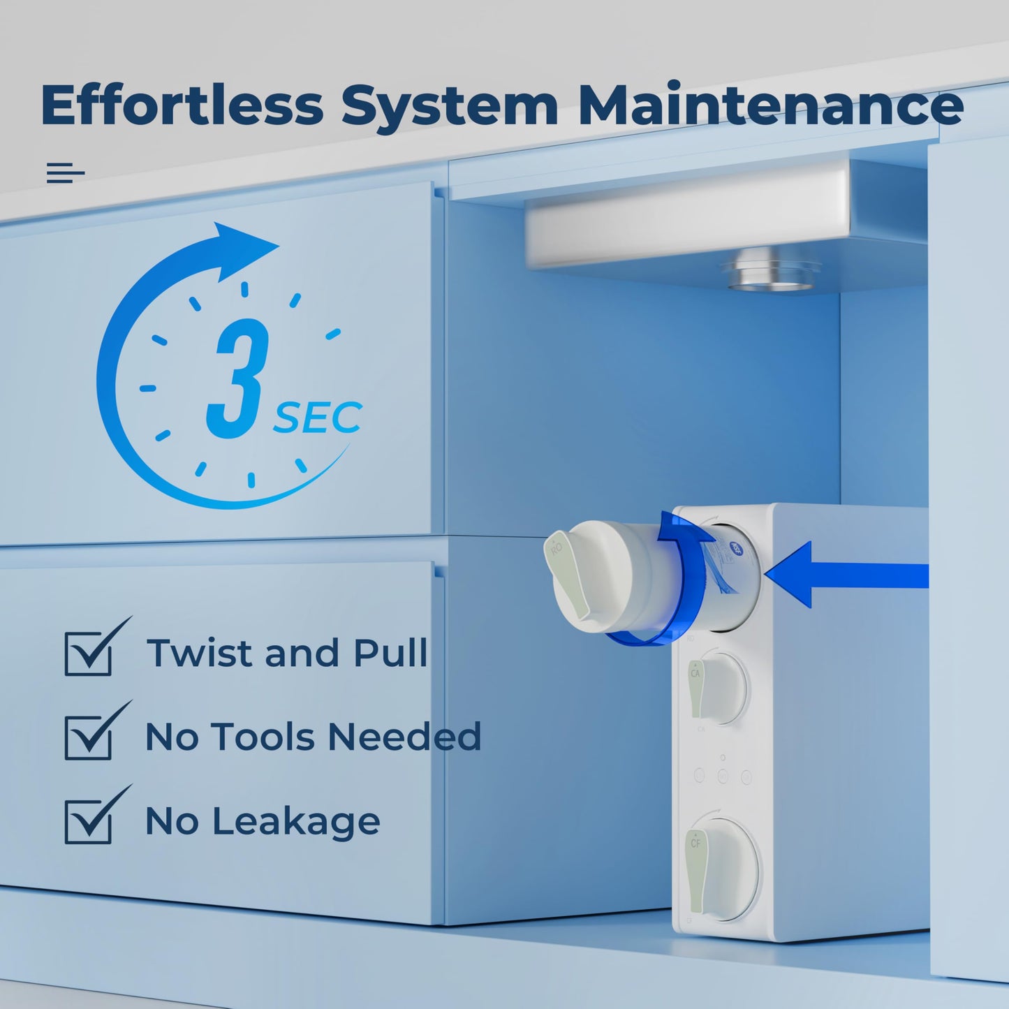 iSpring RO500AK-BN Reverse Osmosis Water Filter, NSF 58 Certified, 500 GPD Tankless Under Sink RO System, Natural pH Alkaline Remineralization, 2:1 Pure to Drain Ratio, Brushed Nickel Faucet