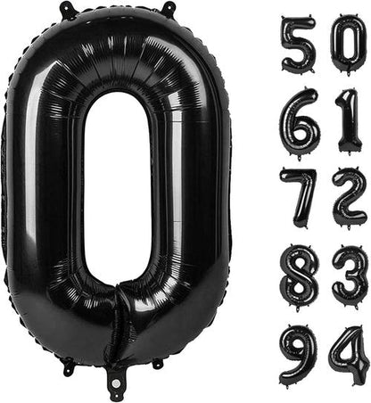 Black Number Balloons by [Brand Name] - 40 Inch, Perfect for Birthday Celebrations | Ideal for Ages 10-80