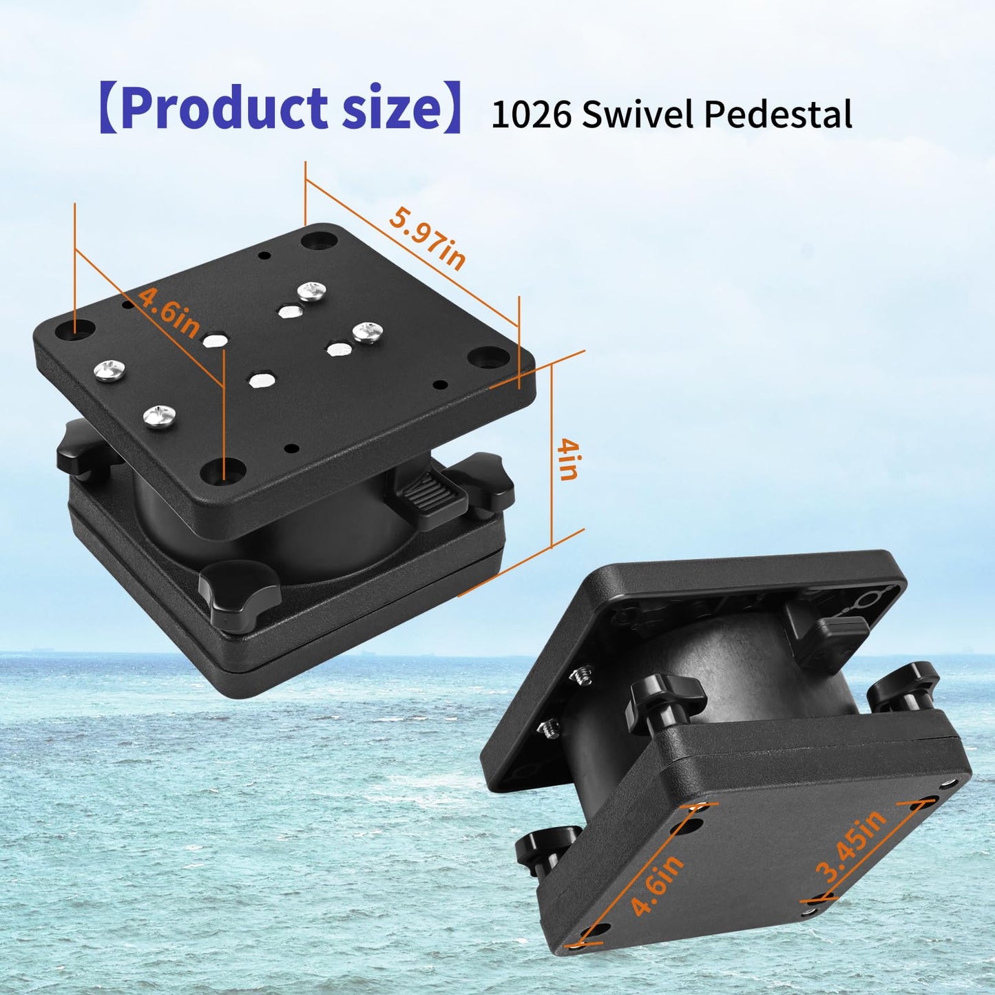 XQK 2 PCS 1026 Swivel Pedestal Mount for Models Black Small