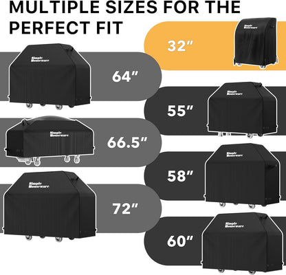 Simple Houseware 32-Inch Heavy-Duty BBQ Gas Grill Cover - Waterproof & Weather-Resistant 600D Polyester
