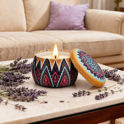Candle Gift Set for Women, 4 Pack Long Lasting Lavender Scented Soy Candles, Aromatherapy Candles for Home Relaxation, Ideal Gift for Birthday, Thanksgiving, Mother's Day, Valentine's Day