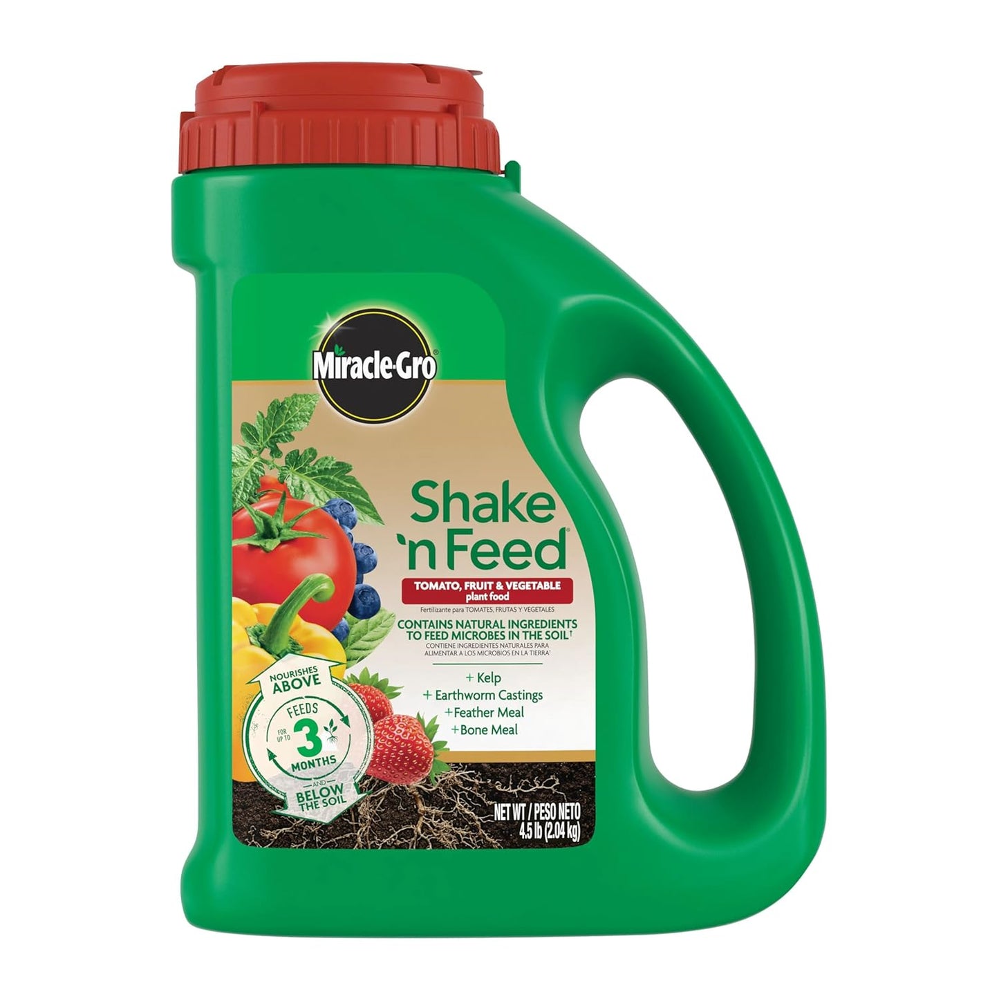 Miracle-Gro Shake 'N Feed Tomato & Vegetable Plant Food - 4.5 lb Fertilizer for In-Ground & Container Gardens