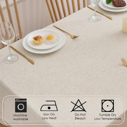 Zdolmy Natural Flax Linen Handmade Hemstitch Tablecloth 70" x 55"– Undyed Square Table Cover for Kitchen, Dining & Decoration, Ideal for Father's Day