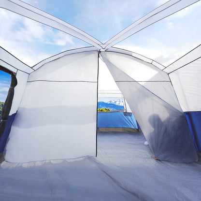 CAMPROS CP 12 Person Cabin Tent, 2 Room Extra Large Straight Wall Camping Tents Waterproof Windproof with Top Rainfly, 6 Large Mesh Windows, Double Layer, Easy Set Up Family Tent
