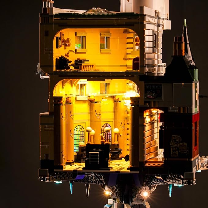 Upgraded Led Light Kit for Lego Gringotts Wizard Bank Horcrux War Building Set Compatible with Lego 76417(Model Not Included)