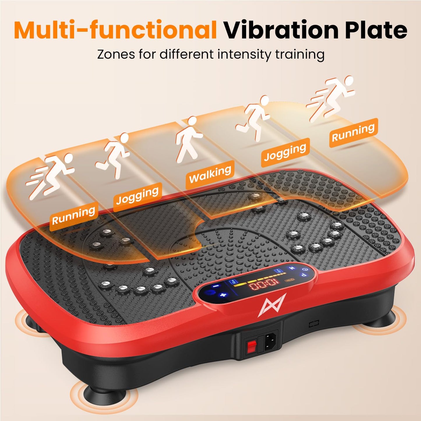 AXV Vibration Plate Fitness Platform Exercise Machine Vibrating Shaking Full Body Shaker Workout Vibrate Stand Shake Board Sport for Weight Loss Fat Burner for Gym Home Office