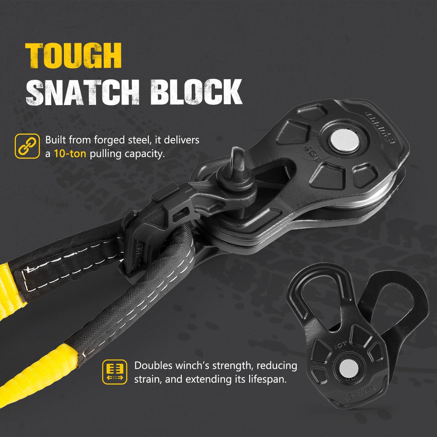 BUNKER INDUST Off Road Recovery Kit, Includes 30ft+10ft Tow Strap, Snatch Block, D-Ring Shackles, Shackle Receiver, Gloves, Winch Dampener Bag, 4x4 Recovery Gear for for Trucks, SUVs, ATVs