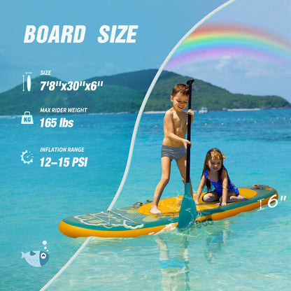 Seaseesup Kids Stand Up Paddle Board with Inflatable SUP Accessories, Durable, Lightweight, Wide Stable Design, Non-Slip Comfort Deck,Inflatable Paddle Board for Kid & Youth