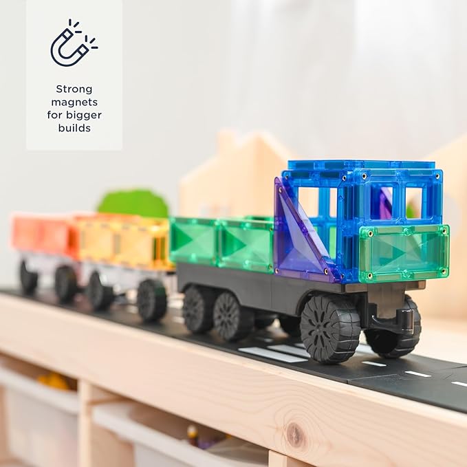CONNETIX Magnetic Tiles Rainbow Transport Pack 50 Pieces