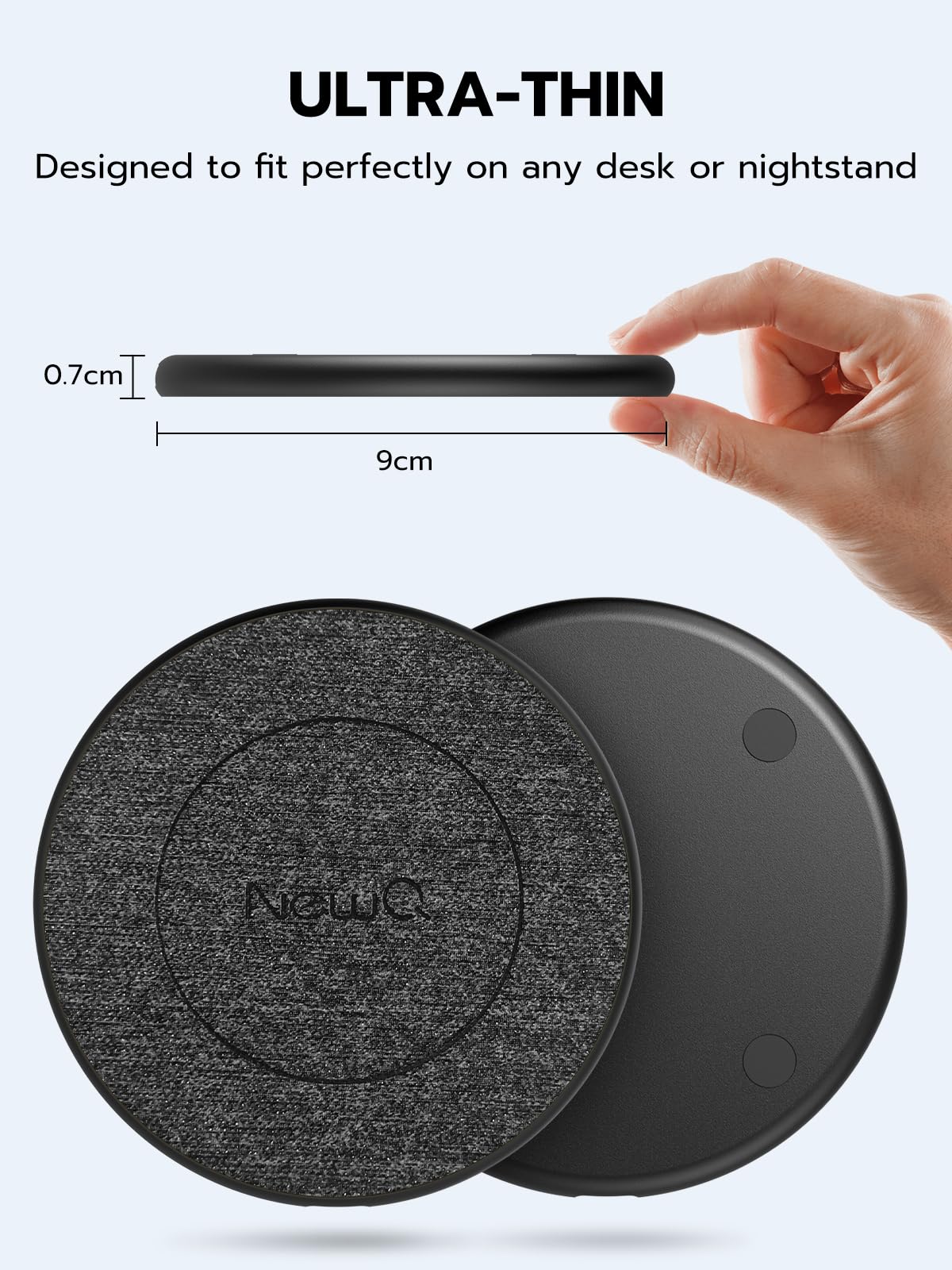 NewQ Wireless Charger, 15W Max Wireless Charging Pad for iPhone 15 14 13 12 11 X 8 Mini/SE/Pro/Max/Plus, Samsung Galaxy S23/S22/S21/S20/S10/S9/S8/S7/Note20/10/9/8, Air Pods/Pro/Galaxy Buds/+, 1 Pack