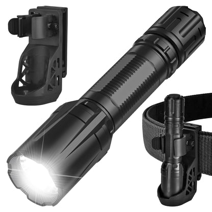 SAOPRKLER V2 Police Tactical Flashlight-2350 High Lumen Duty Belt Flashlight for Law Enforcement,Flashlight with Holster(750 Yards/2H) Military Grade Super Bright Flashlights