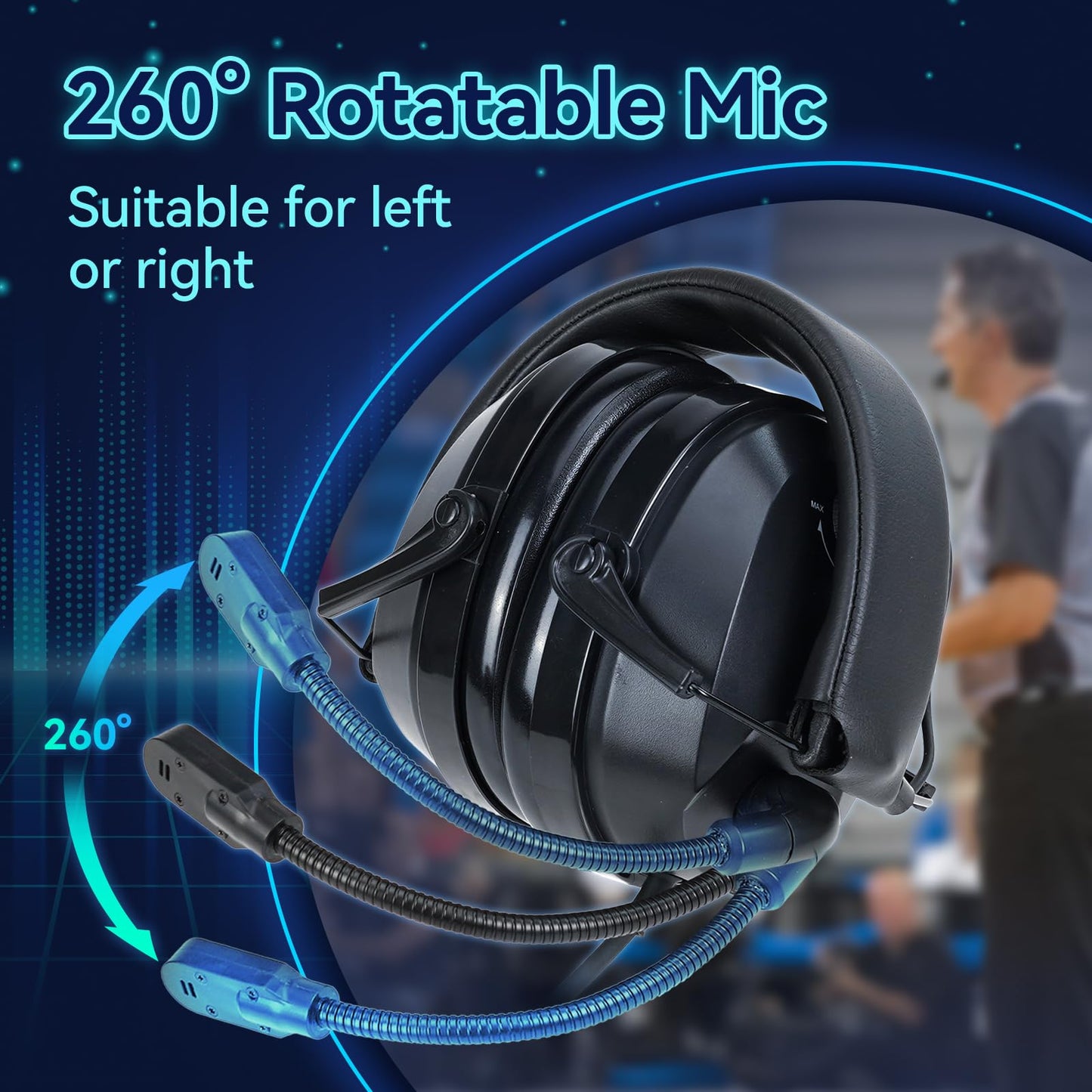 Retevis EHK012 Foldable Two Way Radio Headset with Mic,Noise Reduction,Volume Adjust, Compatible with Baofeng UV-5R BF-F8HP PRO AR-5RM Pxton PX-888S, for RT22 RT68 RT86, 2 Way Radio Headset(1 Pack)