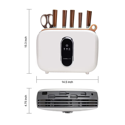 Charmline Smart Cutting Board and Knife Set with Holder, Double Cleaning and Drying Function, Space Saving Smart Home Gadgets, Keeping Kitchen Clean and Tidy, Brown