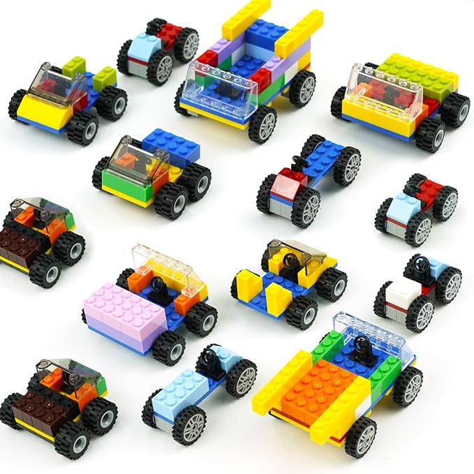 Classic Bricks Wheels and Axles Sets Over 400pcs Car Parts and Pieces Tires Educational Building Kits Toys