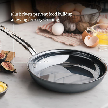 Hestan NanoBond Molecular Titanium Frying Pan, 8.5-Inch - PFAS-Free Stainless Steel Skillet, 4x Stronger, 1050°F Safe, Induction Compatible, Handcrafted Italy