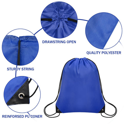 Grneric 200Pcs Drawstring Backpack Bulk Cinch Sackpack Drawstring Bags Nylon for Gym Party Trip(10 Colors)