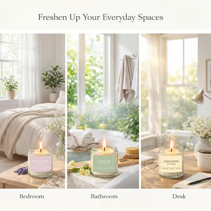 PELN Scented Candles for Women, Spring Summer 6 Pack Soy Wax Aromatherapy Candles, Lemon Verbena, Coconut Lime, Sea Salt Breeze, Citrus Basil, Eucalyptus Mint & Cherry Blossom
