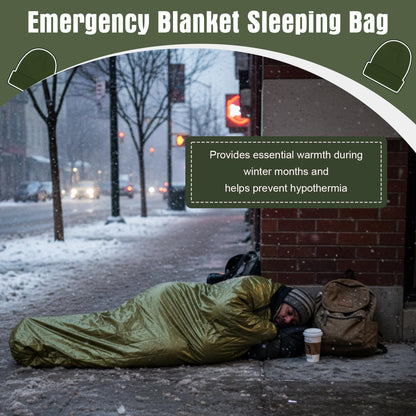 Chicingyou 120 Pcs Homeless Care Package Supplies Bulk Winter Emergency Thermal Blankets Warmer Beanie Socks Touchscreen Gloves for Men Women Cold Weather Outdoor Survival Kits (Green,Black)