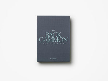 Printworks Classic Backgammon – Grey &amp Blue Acrylic Design Foldable Book-Style Set for Adults Elegant Tabletop Game
