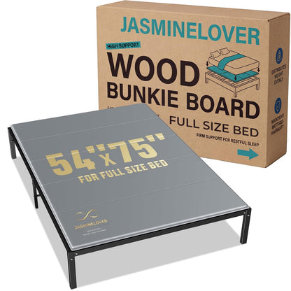 JASMINELOVER Bunkie Board Full Size 54"x75" Bed Boards for Under Mattress - Heavy Duty Reinforced Wood Support Board with Anti-Sag Design, Fits Metal Frames/Platform Beds/Sleeper Sofas
