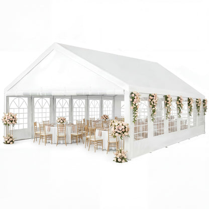 SAILARY Party Tent 20x40Ft Outdoor Canopy Gazebo Heavy Duty Large Event Shelter Carport White for Wedding Parties BBQ