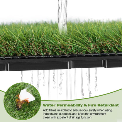 XLX TURF Interlocking Artifical Grass Tiles 18 PCS - 12"x12" Fake Grass Square for Dog Potty Kennel - Indoor Outdoor Turf Self-draining Deck Flooring Decor Balcony Patio - U Shape Buckle System