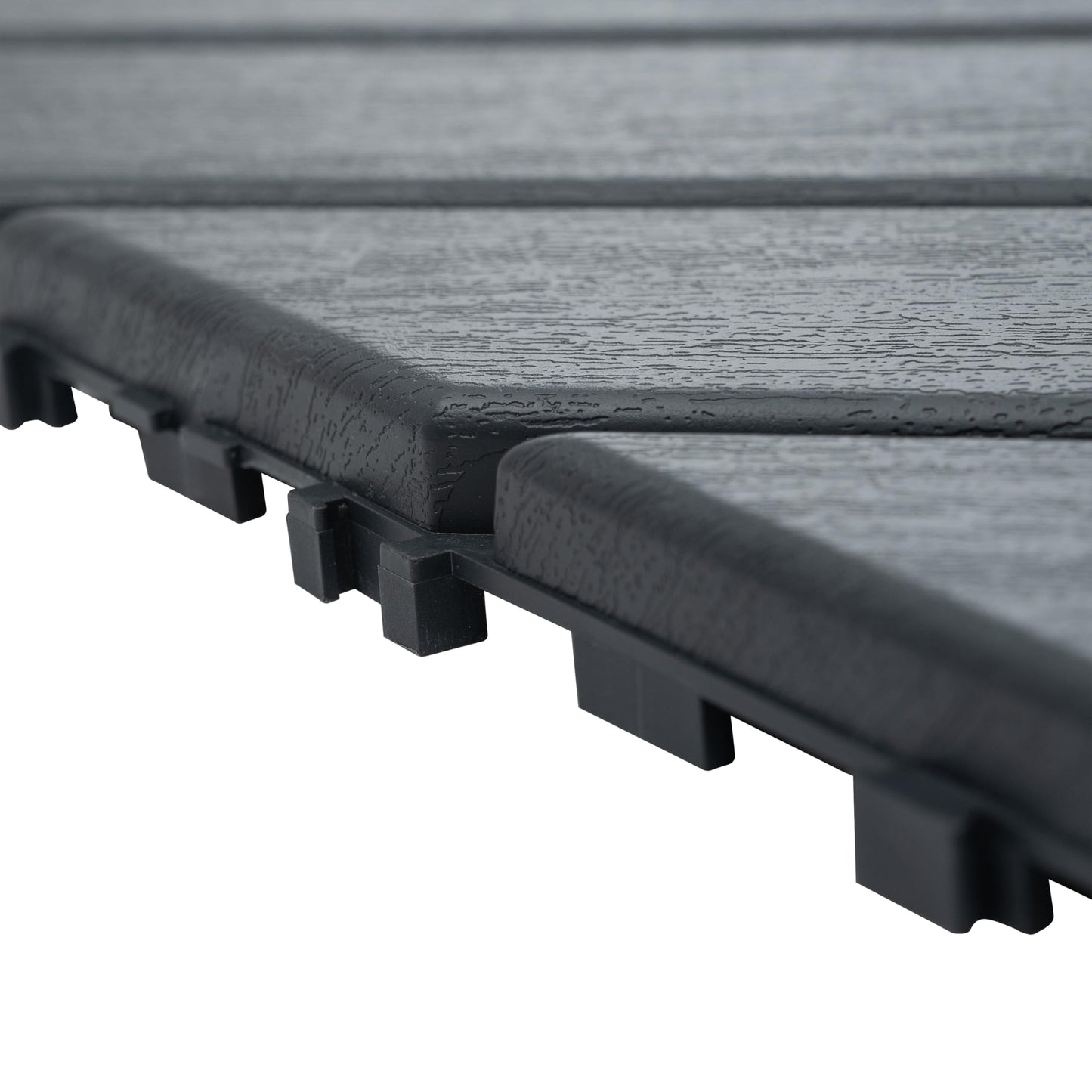 44-Pack Interlocking PP Deck Tiles, 12"x12"x 0.8" Waterproof Flooring, All-Weather Anti-Slip Patio Tiles for Indoor/Outdoor,Poolside, Garden, Balcony, Patio – Easy DIY Installation,Dark Gray C