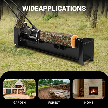 GarveeTech 12 Ton Hydraulic Log Splitter Wood Cutter, Manual Log Splitter with Horizontal Full Steel Beam & Built-in Wheel