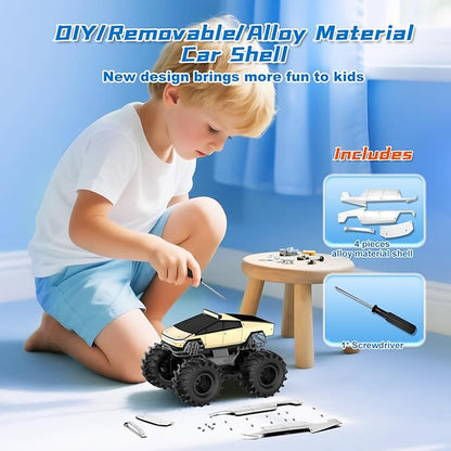 Remote Control Car for Boys 1:18 Monster Trucks Toys Amphibious RC Cars 2.4 GHz Waterproof RC Trucks 4WD All Terrain Off-Road Pickup Kids Toys for 6-12 Year Old Boys Girls Christmas Birthday Gifts