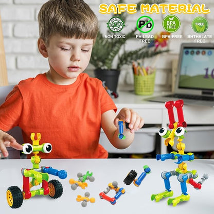 156 PCS Creative Building Blocks Building Toy Set - Featuring Storage Includes Dinosaur Robot Car Spider Dog Animal Figure Building Toy Playset for Kids Birthday Gift Ages 3+ (2)