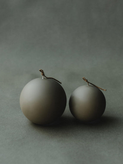 LAWA Sphere Candle - Beautiful Handmade Pillar Soy Wax Elegant Aesthetic Candle Housewarming Gift Home Room Shelf Decor Idea (Earthy Green, Set of 2)