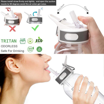 Water Bottle BPA-Free 32oz Water Bottles with Straw Lid Leakproof Tritan Water Jugs Dishwasher Safe Drinking for Home Fitness Outdoor Hiking Workouts