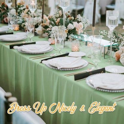 BRILLMAX 10 Pack Sage Green Tablecloths 70 x 120 Inch for 6ft & 8ft Rectangle Tables - 150 GSM Polyester Fabric, Universal Fit, Water, Stain & Wrinkle Resistant Cloth Cover for Wedding Banquet