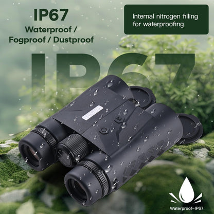 HOYOOTI 10X42 Rangefinder Binoculars with BAK4 Prism Compact Laser Rangefing Angle Scan Distance Long Range High Accuracy Waterpoof Fogproof (Green, 2000YD)