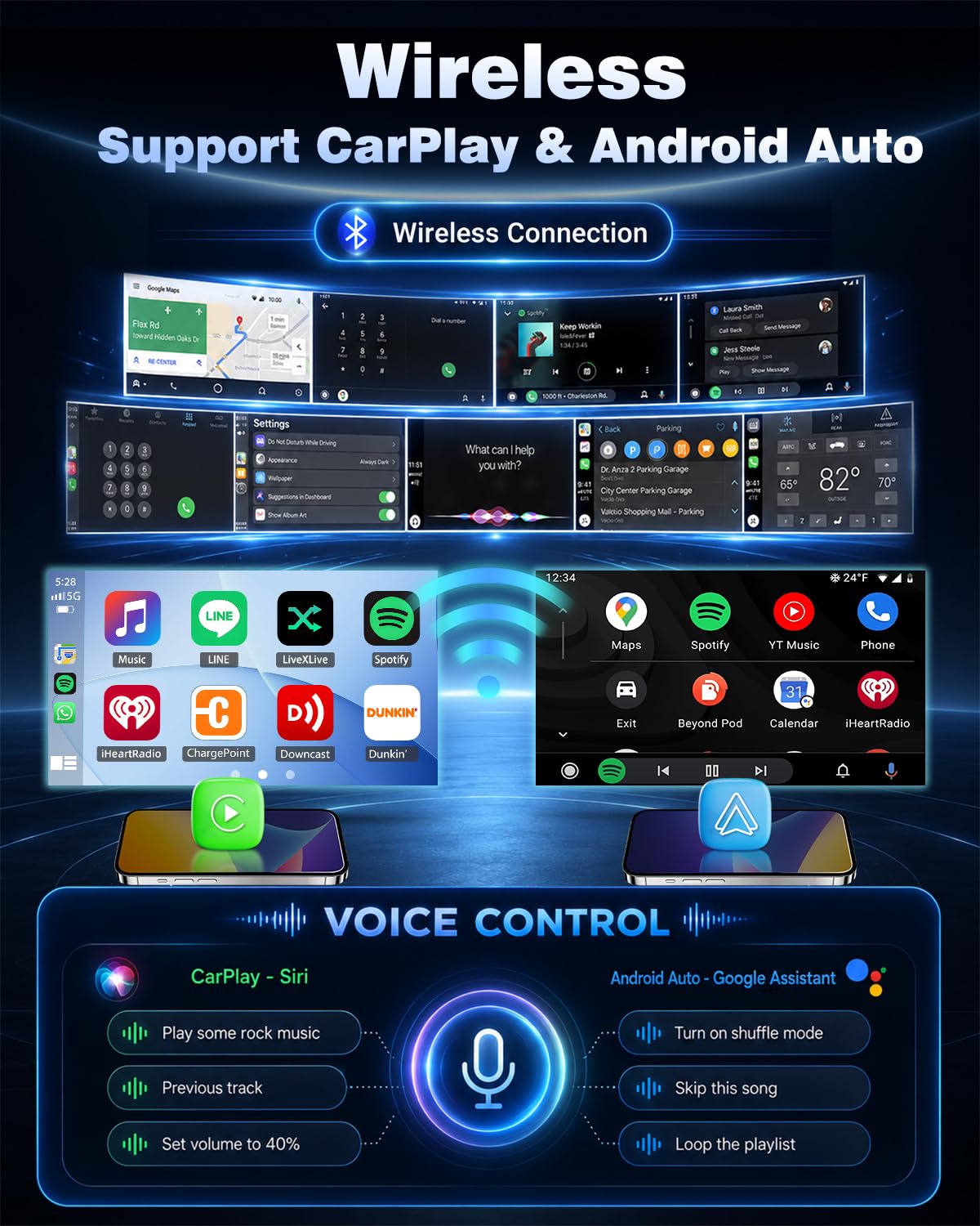 Hiolpen 4+64G Upgrade Car Stereo Radio for Jeep Compass 2017-2020 Wireless CarPlay Android Auto 10.1 Inch Touch Screen Radio Replacement with HiFi Audio 5G WiFi GPS BT5.0 RDS FM