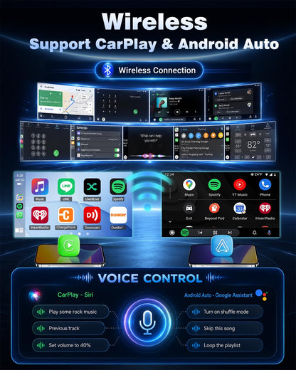 Hiolpen 4+64G Upgrade Car Stereo Radio for Jeep Compass 2017-2020 Wireless CarPlay Android Auto 10.1 Inch Touch Screen Radio Replacement with HiFi Audio 5G WiFi GPS BT5.0 RDS FM