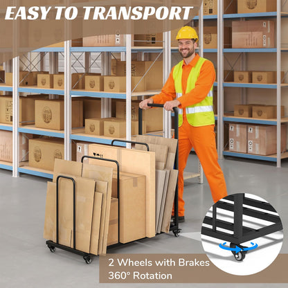 WYJREES Cardboard Box Organizer, Metal Carton Cart Stand, Ajustable Carton Storage Rack with Wheels and Handle, Carton Box Organizer for Home Warehouse