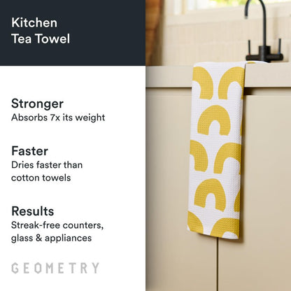 GEOMETRY Kitchen Tea Towels - Quick Dry Microfiber Dish Towels for Kitchen Sunny Hills, 18" x 30" 1 Pack