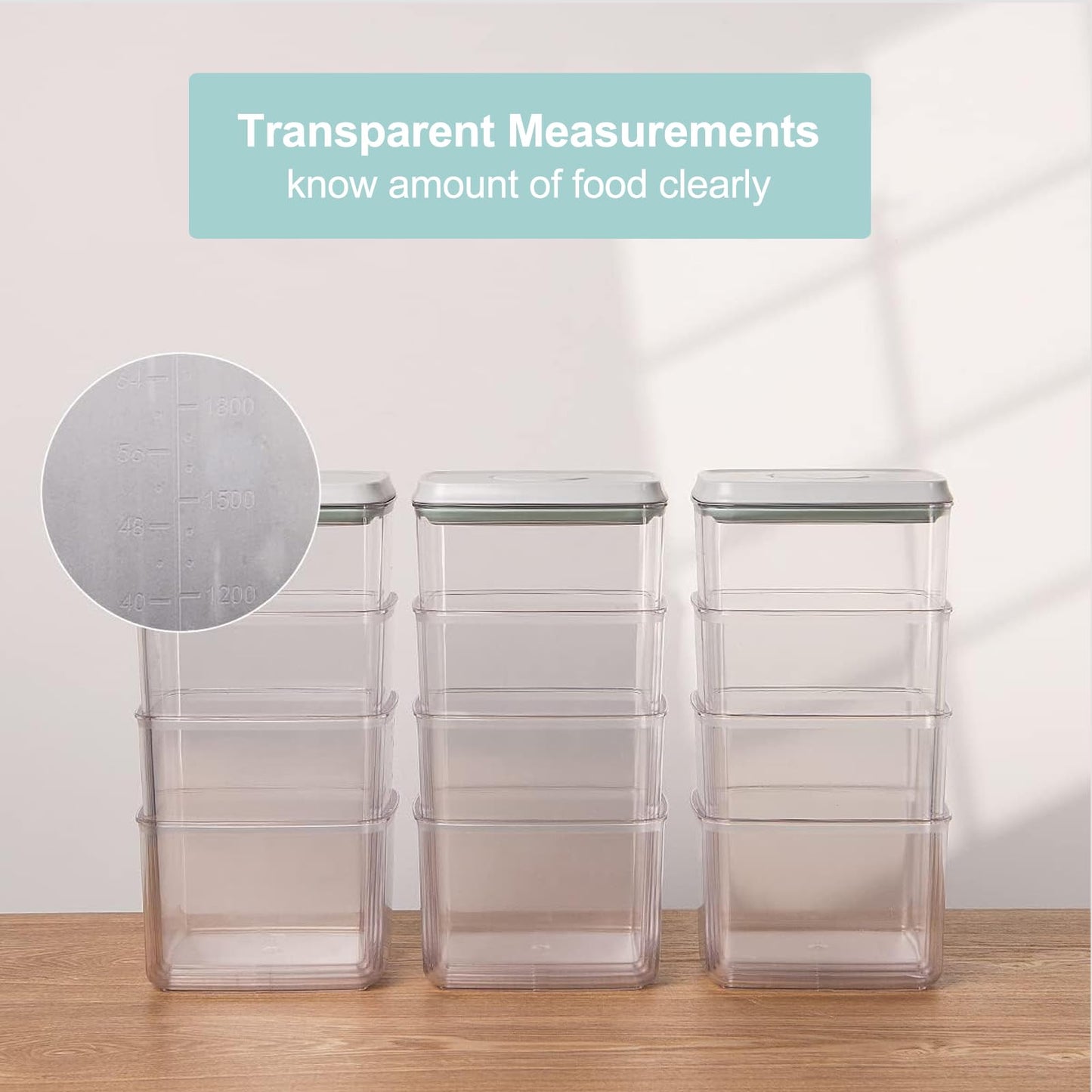 Cozey Daily Pop Containers with Lids - Stackable Airtight Food Storage, Kitchen Pantry Storage Containers for Snacks Candy Salt Herbs Spices BPA-Free (15PCS (0.5 + 1.2 + 2.0 + 2.7 + 3.3 Qt) * 3)