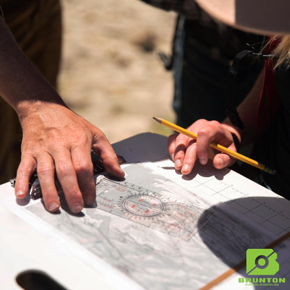 Brunton Standard Transit Azimuth Orange + Map Multi-Tool Card, Professional Geology & Field Mapping Bundle