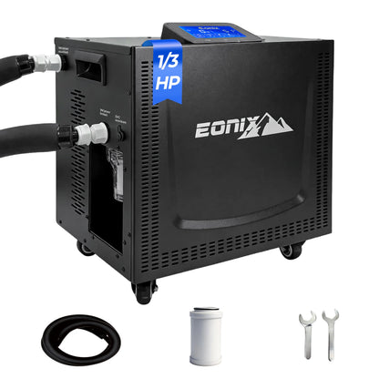 EONIX Upgrade 1/3 HP Cold Plunge Chiller,Ice Bath Water Chiller for Cold Plunge Tubs,42°F Cold Plunge Cooling System,Built-in Filter & Pump, Insulated Hoses,Ideal for Ice Bath Recovery,110V
