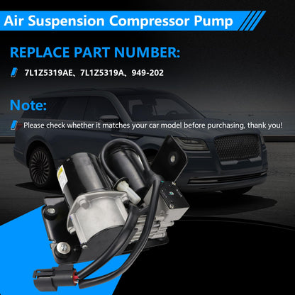 Air Suspension Compressor Pump Compatible with Ford Expedition Lincoln Navigator 2007-2018 with Bracket OEM Number Replacement 949-202 7L1Z5319AE 7L1Z5319A