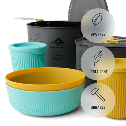Sea to Summit Frontier Ultralight Two Pot Cook Set for Camping, 2-Person (2 Pots, 2 Bowls, 2 Cups)