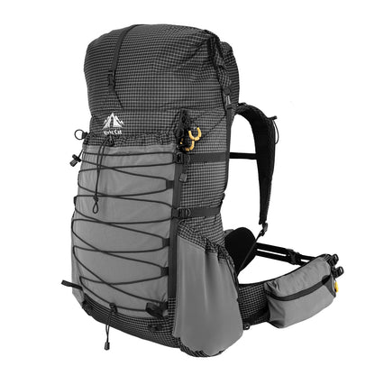 Night Cat Internal-frame Hiking Backpcack: 50L / 60L / 70L Roll Top Lightweight Travel Backpack with Rain Cover for Men Women Hiking Camping Backpacking Black