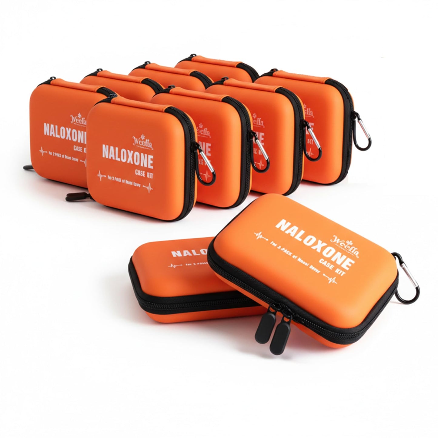 weefla 10-Pack Highly Visible Naloxone Carry Case for 2 Nasal Spray, Small