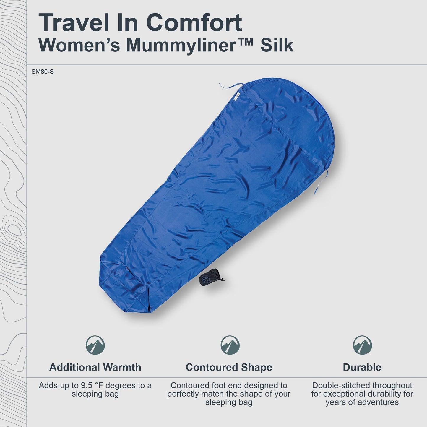 COCOON - Premium - Womens Silk MummyLiner - Ultramarine Blue