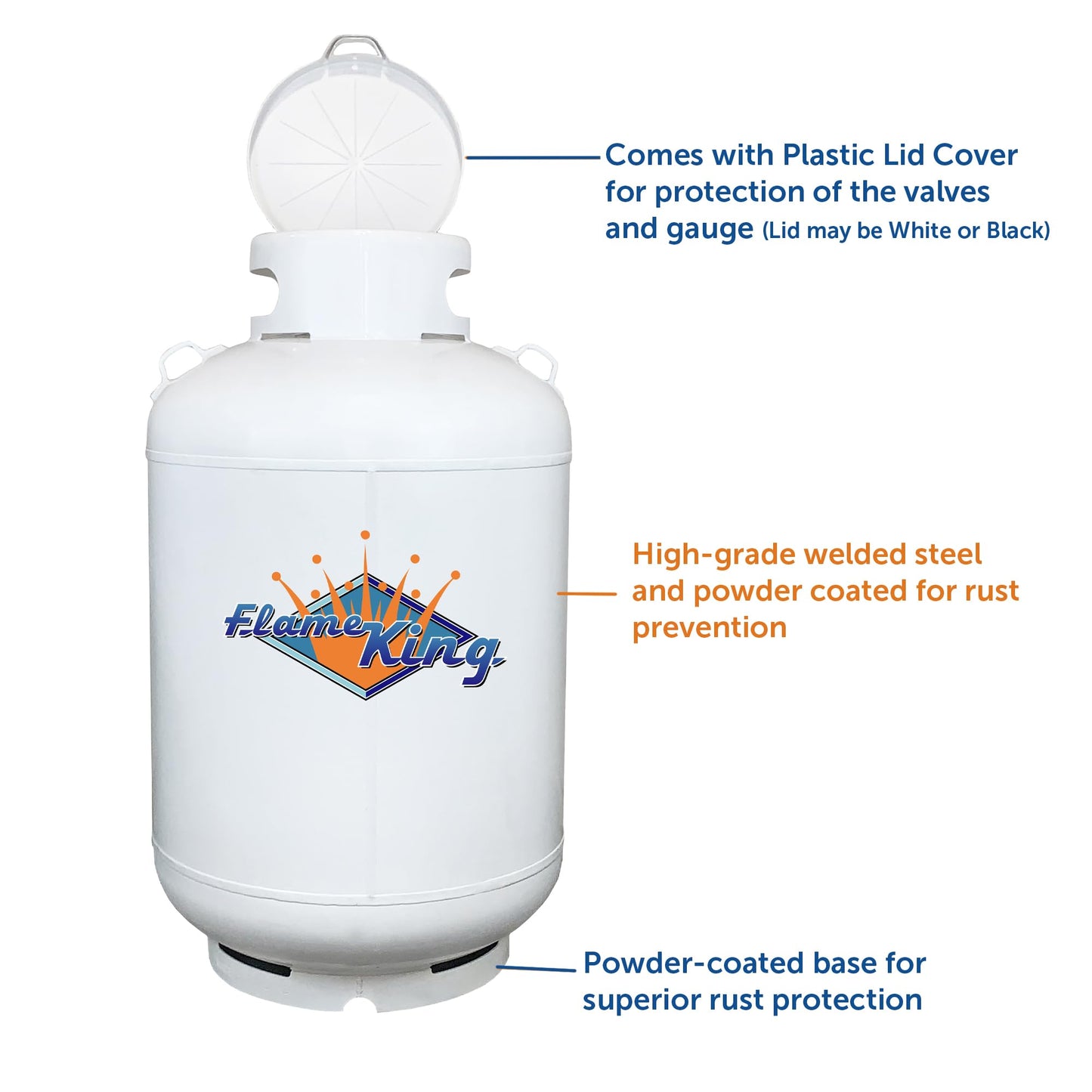 Flame King YSN420DOT 420LB DOT Propane Tank, Multi-Valves with Accurate Gas Level Gauge
