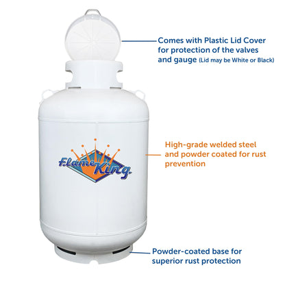 Flame King YSN420DOT 420LB DOT Propane Tank, Multi-Valves with Accurate Gas Level Gauge
