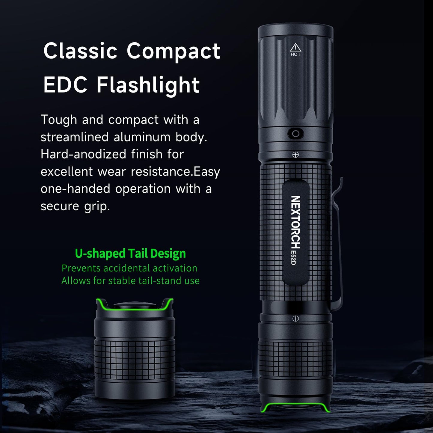 NEXTORCH E52D Rechargeable Flashlight High Lumen, 3700 Lumen Tactical Flashlight with 3 Mode & Strobe for Outdoor Hiking, Daily Overhaul, Camping, Proximity Finding, Urban Commuting, Emergency Defense