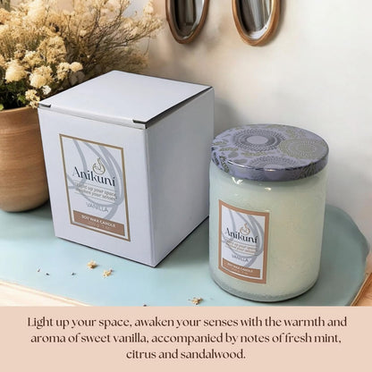 Soy Wax Candle with Vanilla Scent, 7oz, Natural Essence, Long Lasting, Reusable Glass Jar, Eco-Friendly Home Decor, Relaxing Gift for Home Spa, Vanilla Aromatherapy Candle